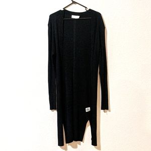 Black Maxi Knitted Cardigan